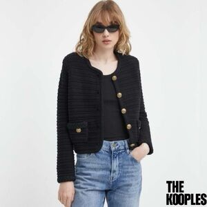 The Kooples **NWT** Round-Neck Long-Sleeve Ribbed Knitted Cardigan